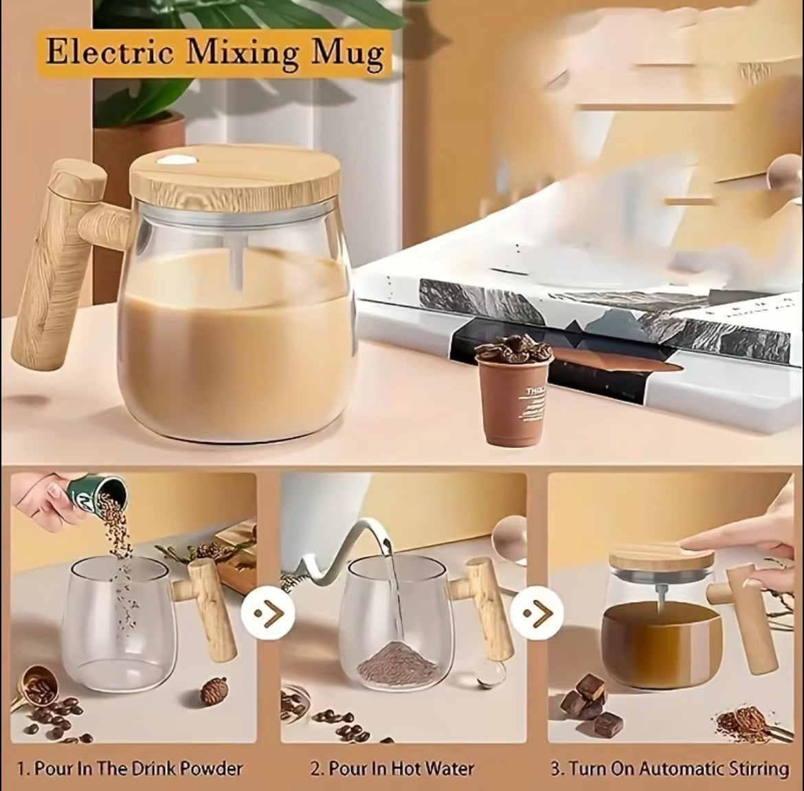 Electric mixing mug lifestyle product image